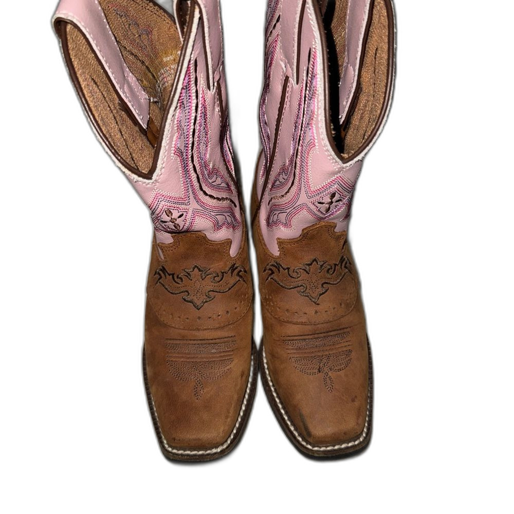 Justin Boots Pink and Tan Western Boots size 12